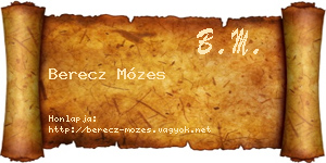Berecz Mózes névjegykártya